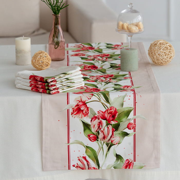 Дорожка 40х180 см "Алые тюльпаны" декоративная