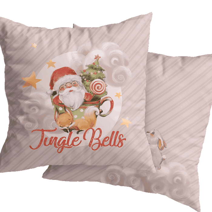 Декоративная наволочка "Санта" с надписью