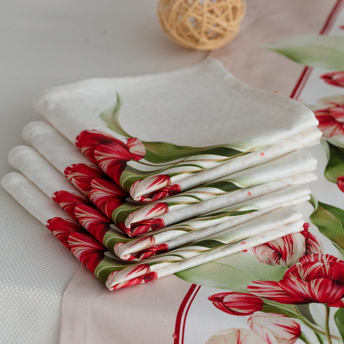 Дорожка 40х180 см "Алые тюльпаны" декоративная