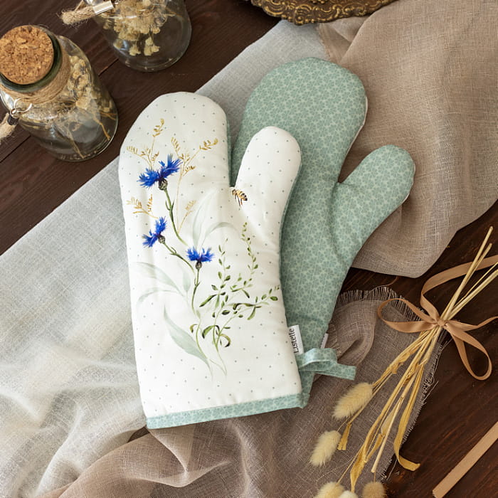 Набор прихваток-рукавиц "Васильки"
