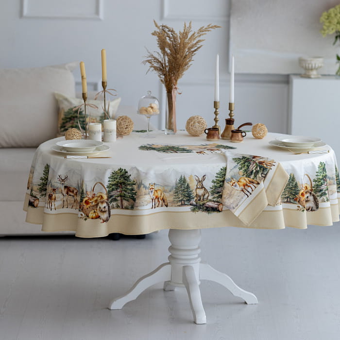 Скатерть овальная 140х170 см "Дубрава"