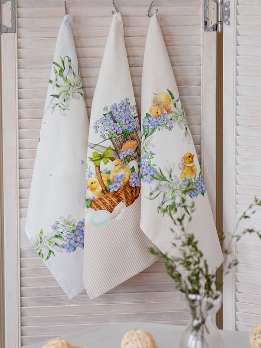 Набор Set-3 полотенец "Ретро" голубой