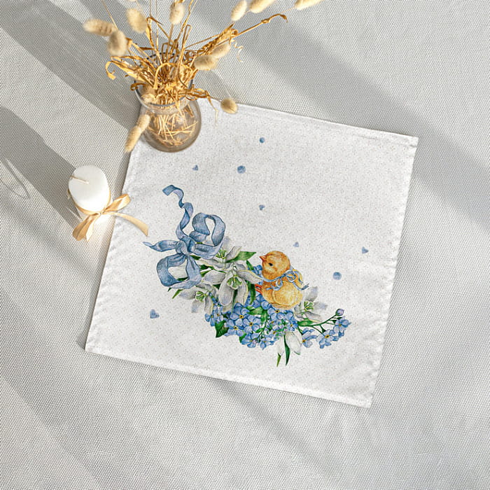 Салфетка "Ретро" с незабудками, 1 шт