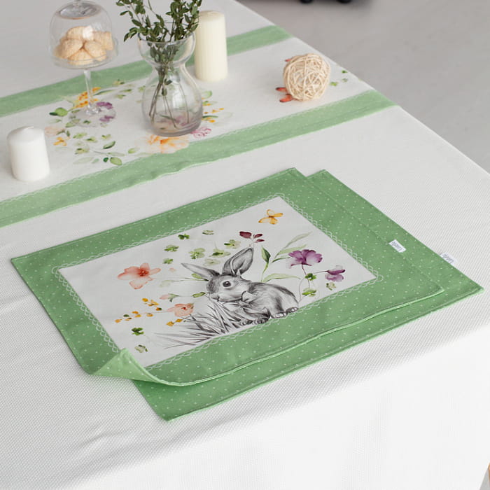 Набор салфеток плейсматов "Соната" зеленые