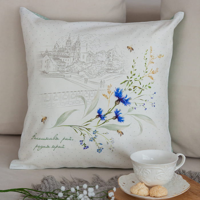 Декоративная наволочка "Васильки" валошкавы рай