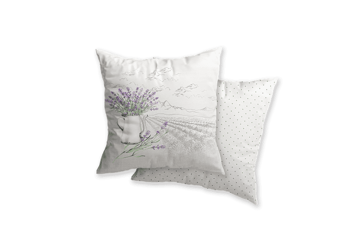 Декоративная наволочка "Лавандовое лето" серая