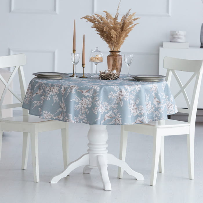 Скатерть круглая D-150 см "Баллада блакитная"
