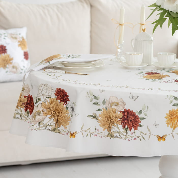 Скатерть овальная 150х248 см "Цветочная симфония"