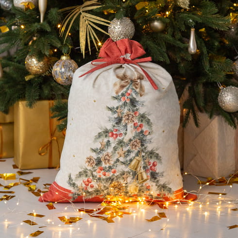 Декоративный мешок "Рождественская классика" красный, 45х63 см