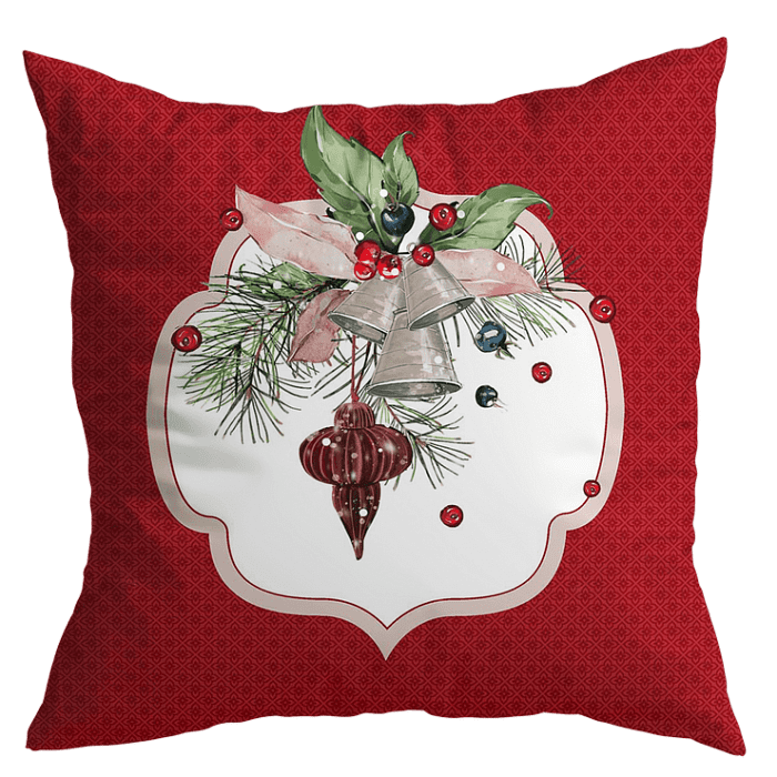 Декоративная наволочка "Марлен" колокольчики на красном