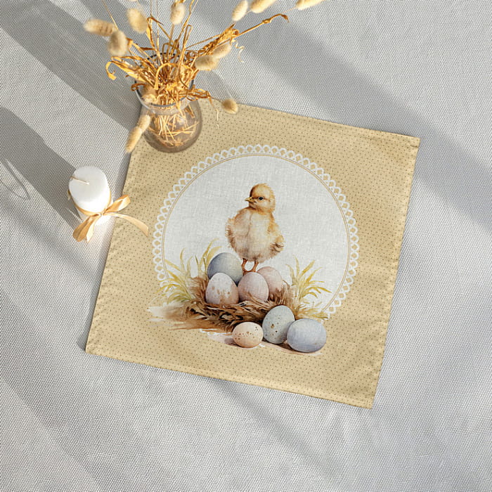 Салфетка "Стеша цыплёнок в песочной рамке", 1 шт