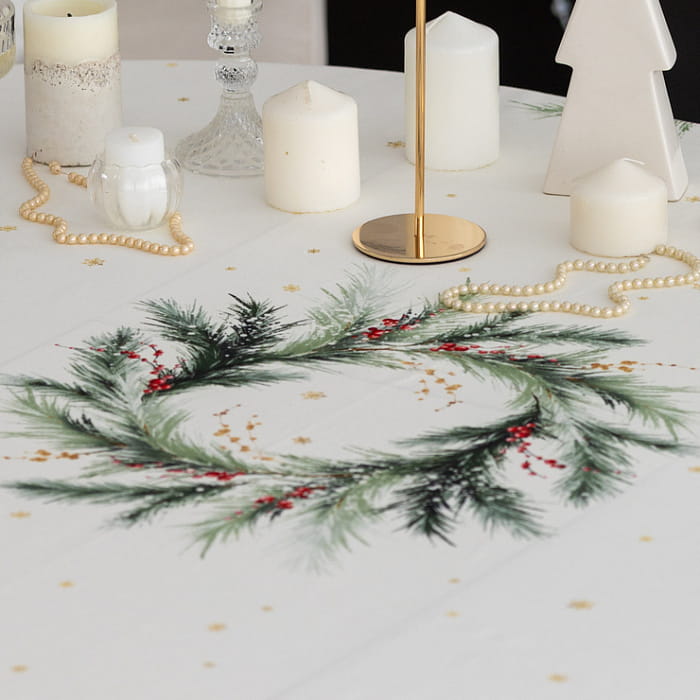 Скатерть круглая D-150 см "Ветви Рождества"