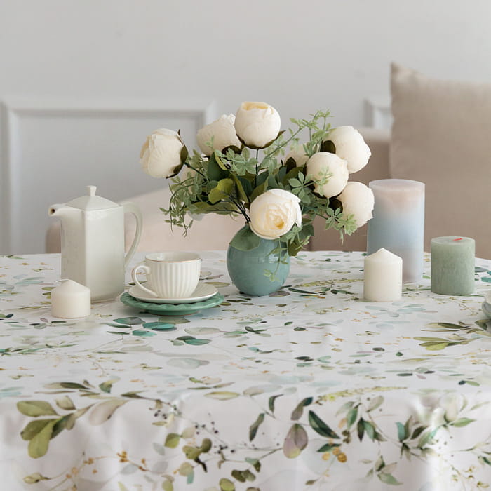 Скатерть круглая D-150 см "Эвелина" паттерн