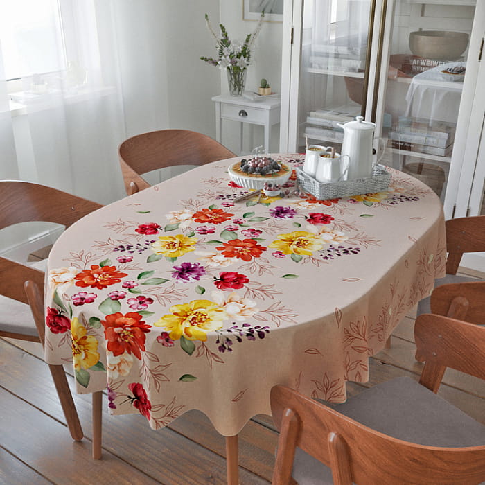 Скатерть овальная  150х200 см "Вернисаж"