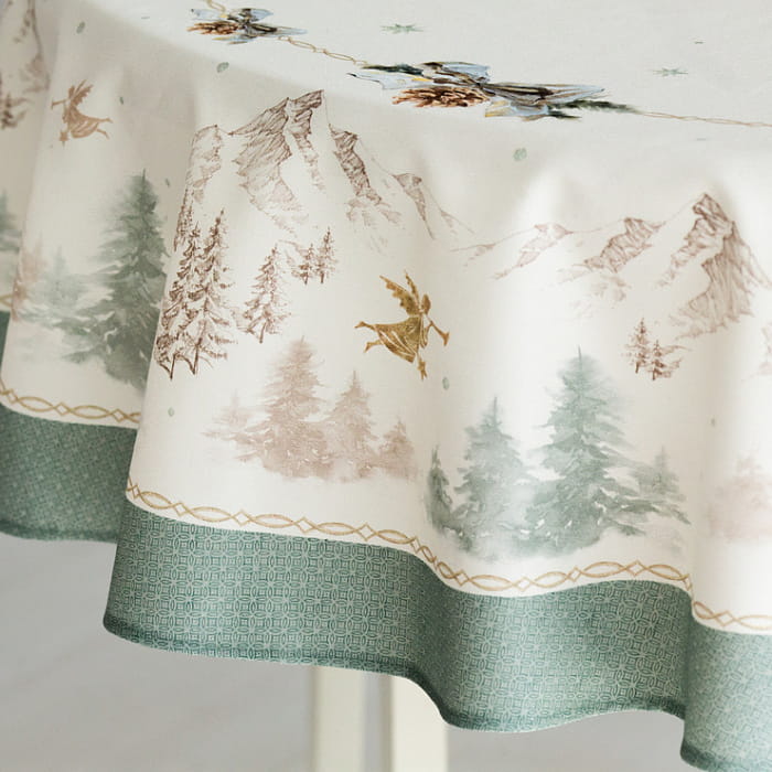 Скатерть круглая D-150 см "Снежный ангел"