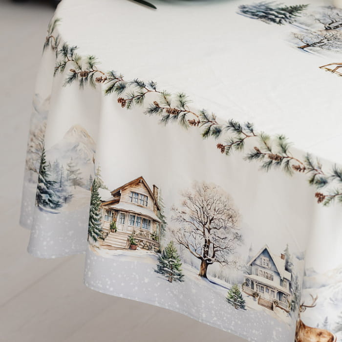 Скатерть овальная 150х200 см "Морозное утро"