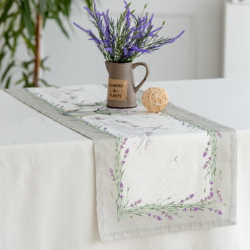 Дорожка 40х145 см "Лавандовое лето" серая