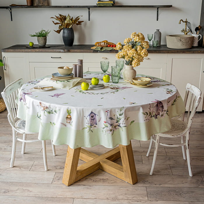 Скатерть круглая D-170 см "Весенняя свежесть"