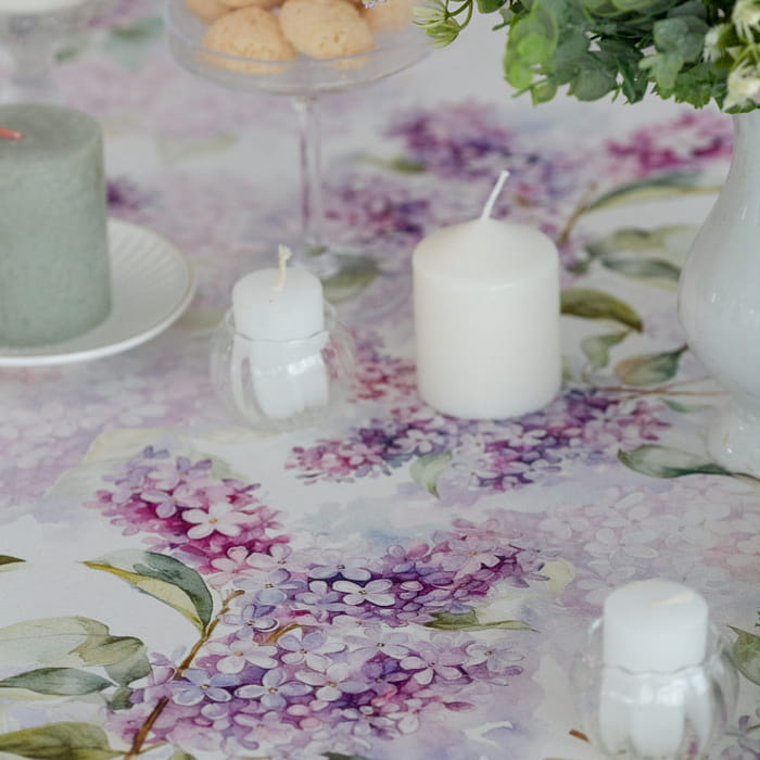 Скатерть круглая D-150 см "Аромат сирени"