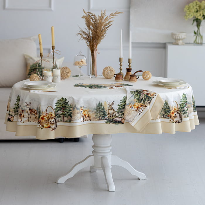 Скатерть овальная 170х250 см "Дубрава"