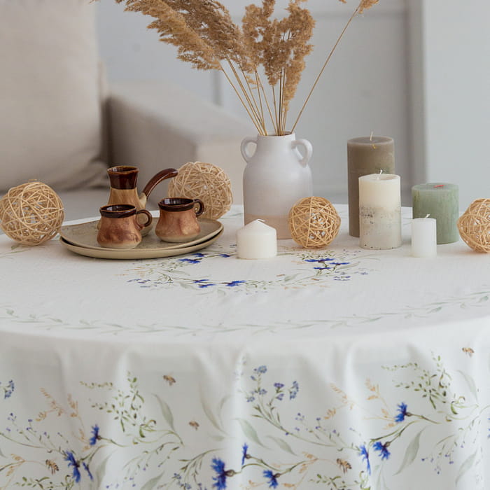 Скатерть круглая D-150 см Васильки"