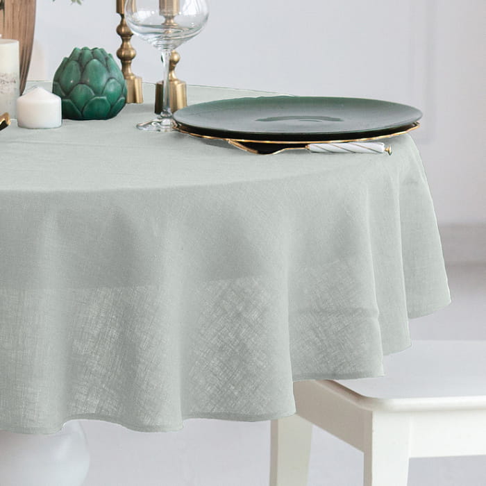 Скатерть 140х200 см овальная цвет "Мятная"