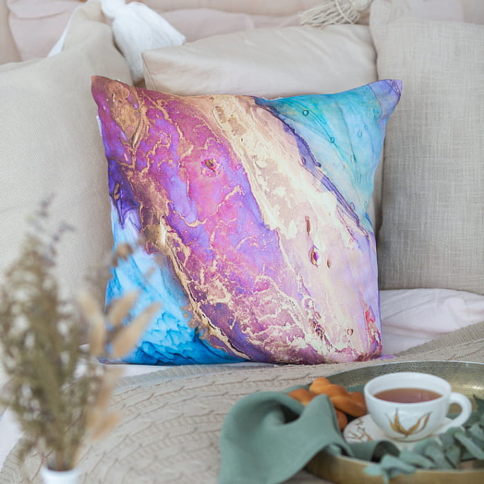 Декоративная наволочка "Инки" фиолетовая