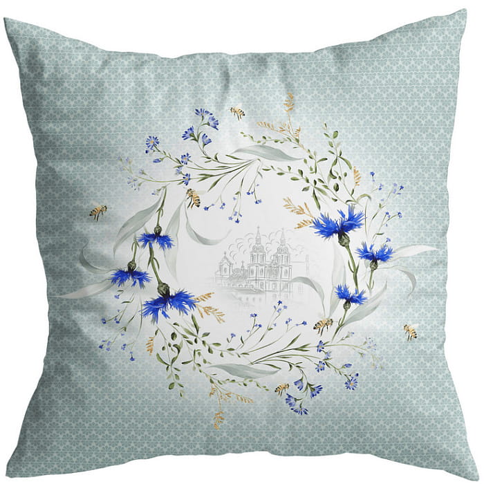 Декоративная наволочка "Васильки" венок