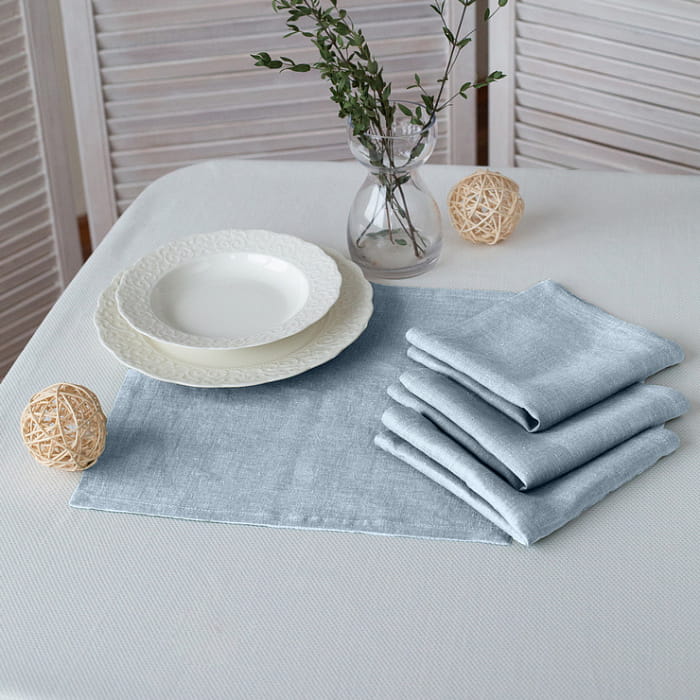 Набор Set-4 салфеток  цвет "Голубая пастель"