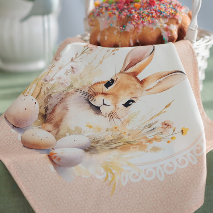 Салфетка "Стеша зайка в персиковой рамке", 1 шт