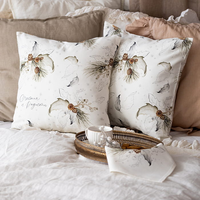 Декоративная наволочка "Стоун с надписью"