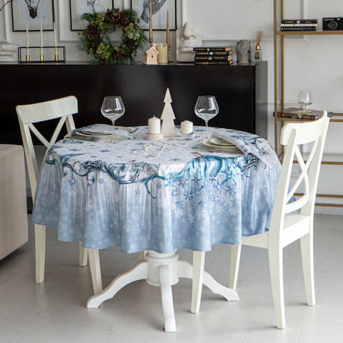 Скатерть круглая D-170см "Снежное королевство"