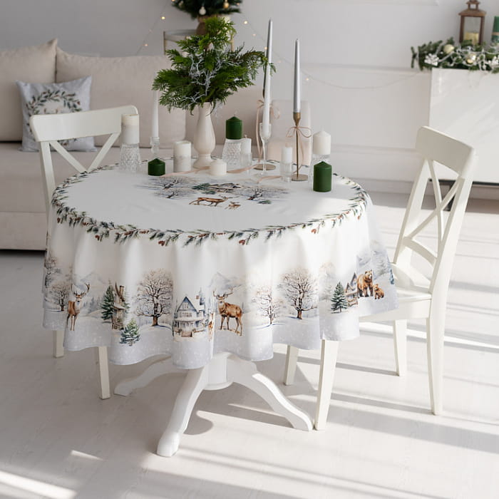 Скатерть круглая  D-170 см "Морозное утро"