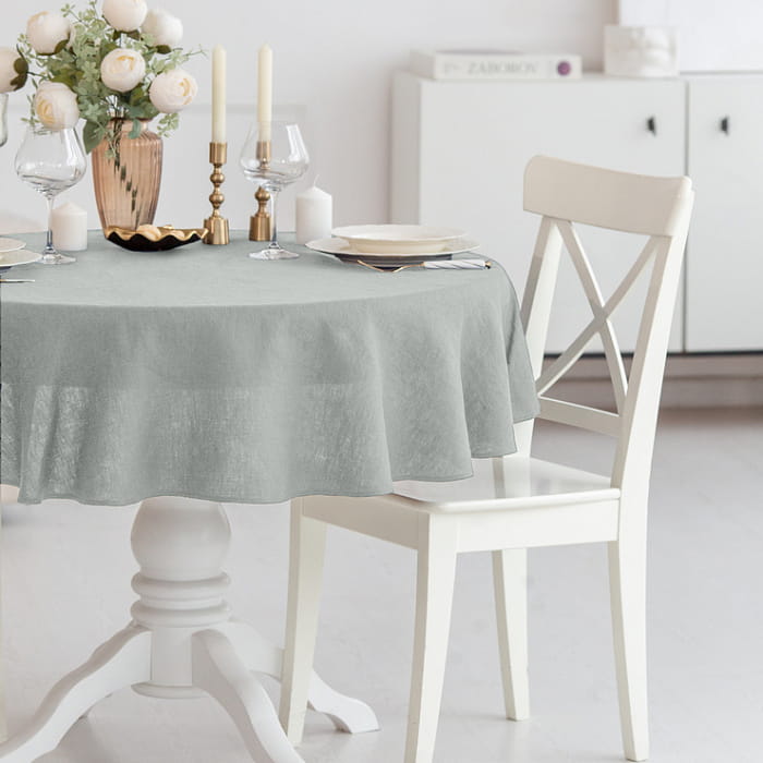 Скатерть круглая D-140 см цвет "Мятная"