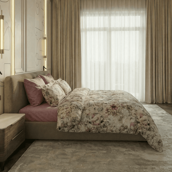 Евро комплект постельного белья "Верена" с простыней на резинке