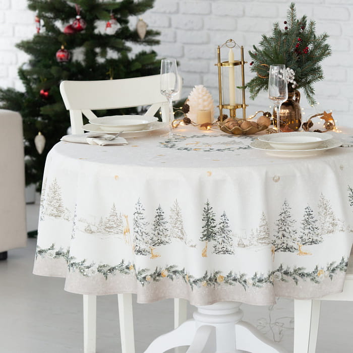 Скатерть круглая D-150 см "Чарующий лес"