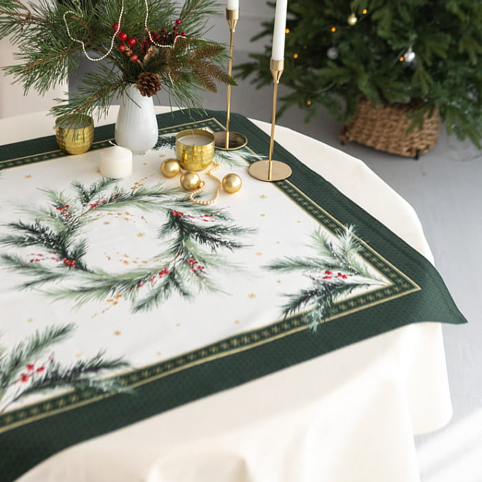 Салфетка-наперон 80х80 см "Ветви Рождества"