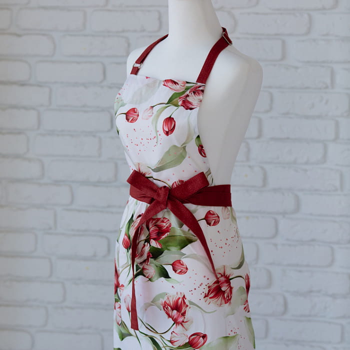 Фартук "Алые тюльпаны" модель Английский