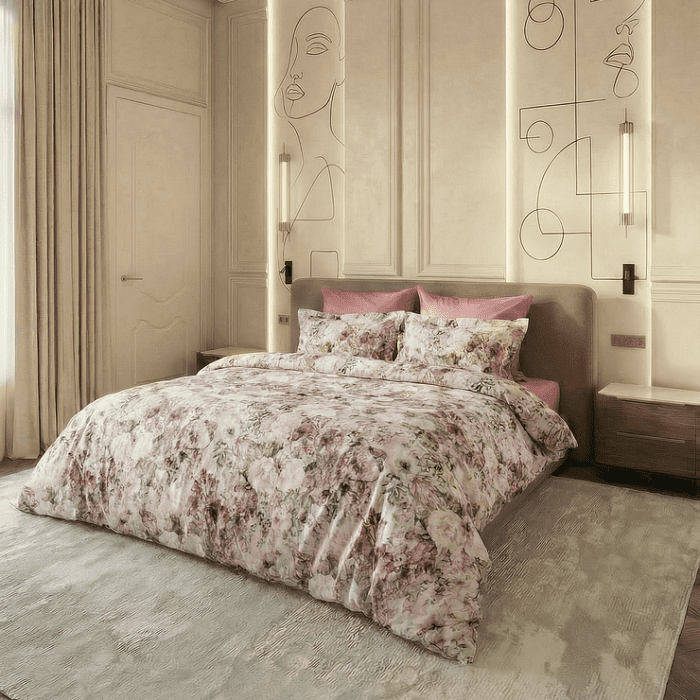 Евро комплект постельного белья "Верена" с простыней на резинке