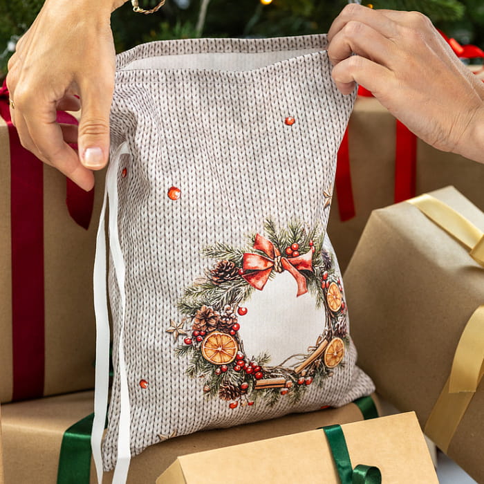 Декоративный мешок "Рустик венок" 24х32 см