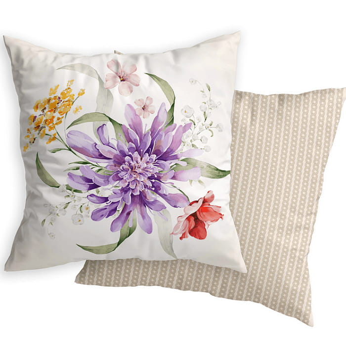 Декоративная наволочка "Жаклин" фиолетовый цветок