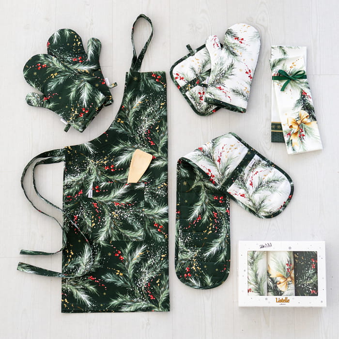 Набор прихваток-рукавиц "Ветви Рождества"