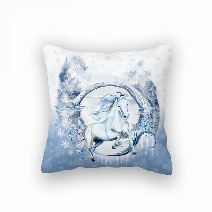 Декоративная наволочка "Снежное королевство" Лошадь