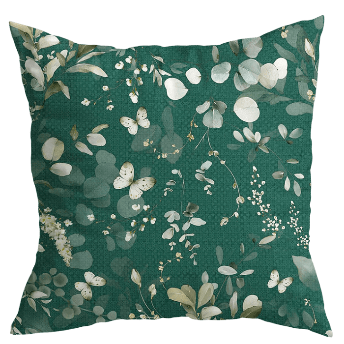 Декоративная наволочка "Эвелина" зеленая рамка