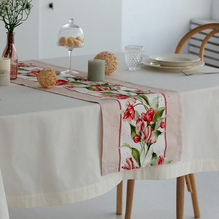 Дорожка 40х140 см "Алые тюльпаны " декоративная