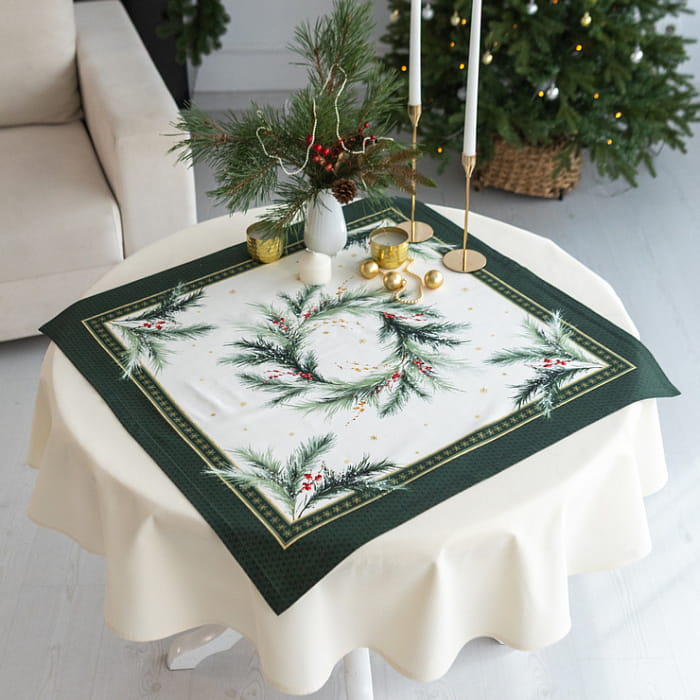 Салфетка-наперон 80х80 см "Ветви Рождества"