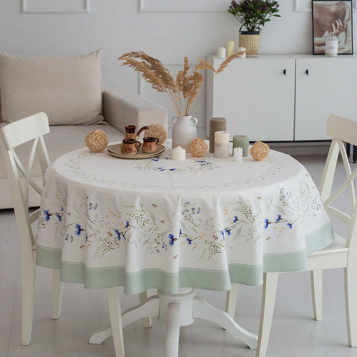 Скатерть круглая D-150 см Васильки"