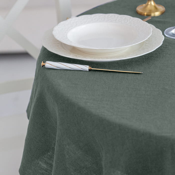 Скатерть овальная 145х200 см "Зеленый графит"