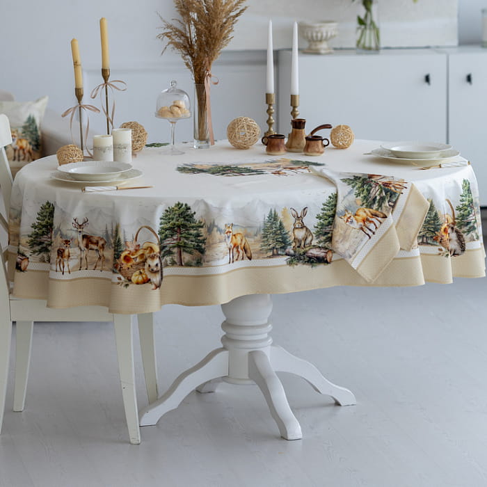 Скатерть овальная 140х170 см "Дубрава"