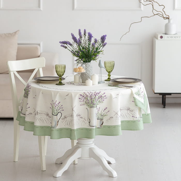 Скатерть круглая D-170 см "Лавандовое лето"